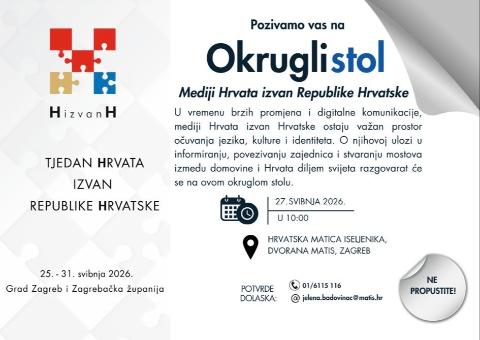 Okrugli stol o ulozi medija Hrvata izvan Republike Hrvatske Okrugli stol o ulozi medija Hrvata izvan Republike Hrvatske